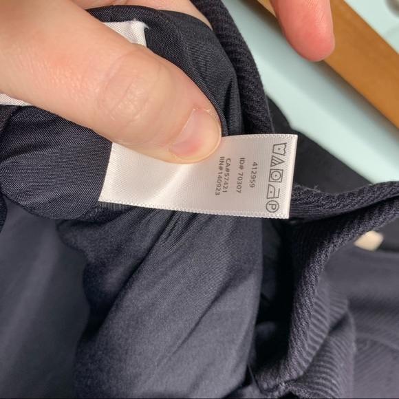 LOFT Navy Blue Front Pleat Lined Skirt - Picture 6 of 6